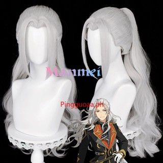 【Manmei】Ensemble Stars ES Ran Nagisa Cosplay Wig 75cm Silver Gray Long Hair With Ponytail Heat Resistant Synthetic Wigs