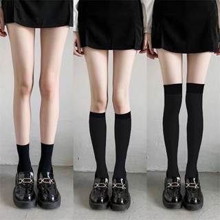 ถุงเท้าใต้เข่า สไตล์ญี่ปุ่น สีพื้น สำหรับผู้หญิง