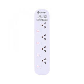 ส่งฟรี Toshino รางปลั๊กไฟ 4 ช่อง 4 สวิตช์ 3 เมตร 16A/3600W รุ่น JT4-3M