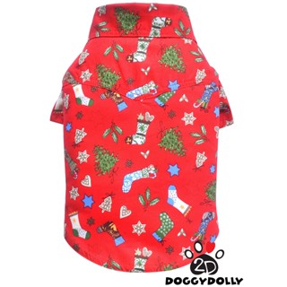 Pet cloths -Doggydolly เสื้อผ้าแฟชั่น คริสต์มาส เสื้อผ้าสัตว์เลี้ยง เสื้อผ้าหมาแมว เสื้อยืด เสื้อเชิ๊ตคริสมาสต์ S106-New