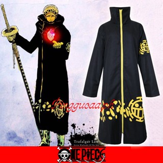 เสื้อคลุมคอสเพลย์ อนิเมะ One Piece Trafalgar Law สําหรับผู้ใหญ่ เหมาะกับงานปาร์ตี้ฮาโลวีน