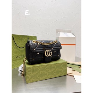 Gucci Pearl marmot marmot chain bag กระเป๋าสะพายสไตล์ย้อนยุคยุคกลาง