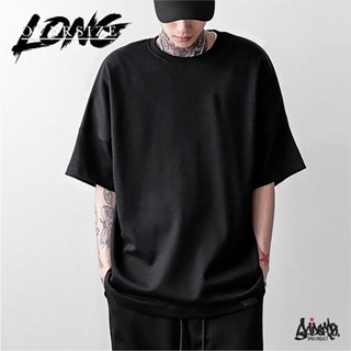 🔥 12.12 SALE 🔥 ® เสื้อ Oversize Long ( รุ่นแขนยาว ) สีดำ เสื้อยืด ชาย หญิง  M L / OL