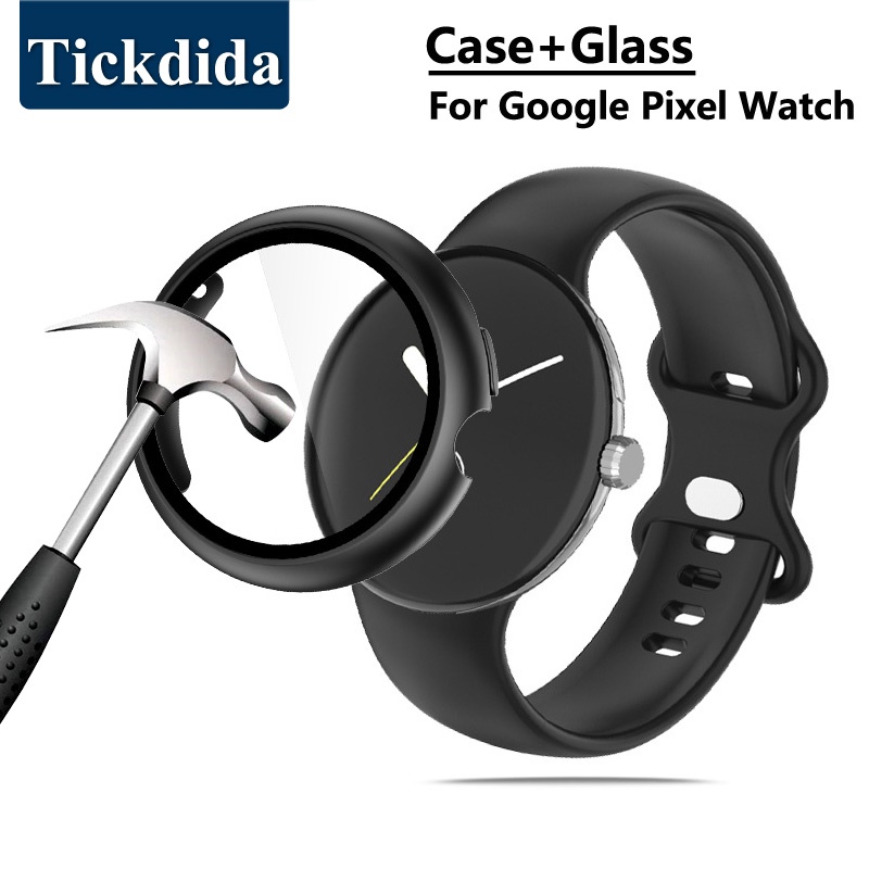 กระจกนิรภัย + เคส สําหรับ Google Pixel Watch 2 กรอบป้องกันหน้าจอ กันชน สําหรับ Google Watch 2 เคส