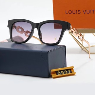 Lv เทรนด์แฟชั่น หรูหรา เต็มกรอบ แว่นกันแดด สําหรับผู้ชาย และผู้หญิง คู่รัก UV400