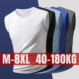 M-8XL Plus Size เสื้อแขนกุดผู้ชาย เสื้อกล้ามผู้ชาย รุ่นบางเบา หลากสี เสื้อกล้าม นุ่มลื่นสบาย