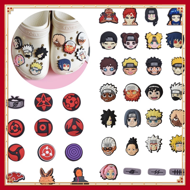 Pvc รองเท ้ า Charms อุปกรณ ์ เสริมรองเท ้ า Naruto ตกแต ่ งหัวเข ็ มขัดอุปกรณ ์ เสริมสําหรับ Croc Jibbit
