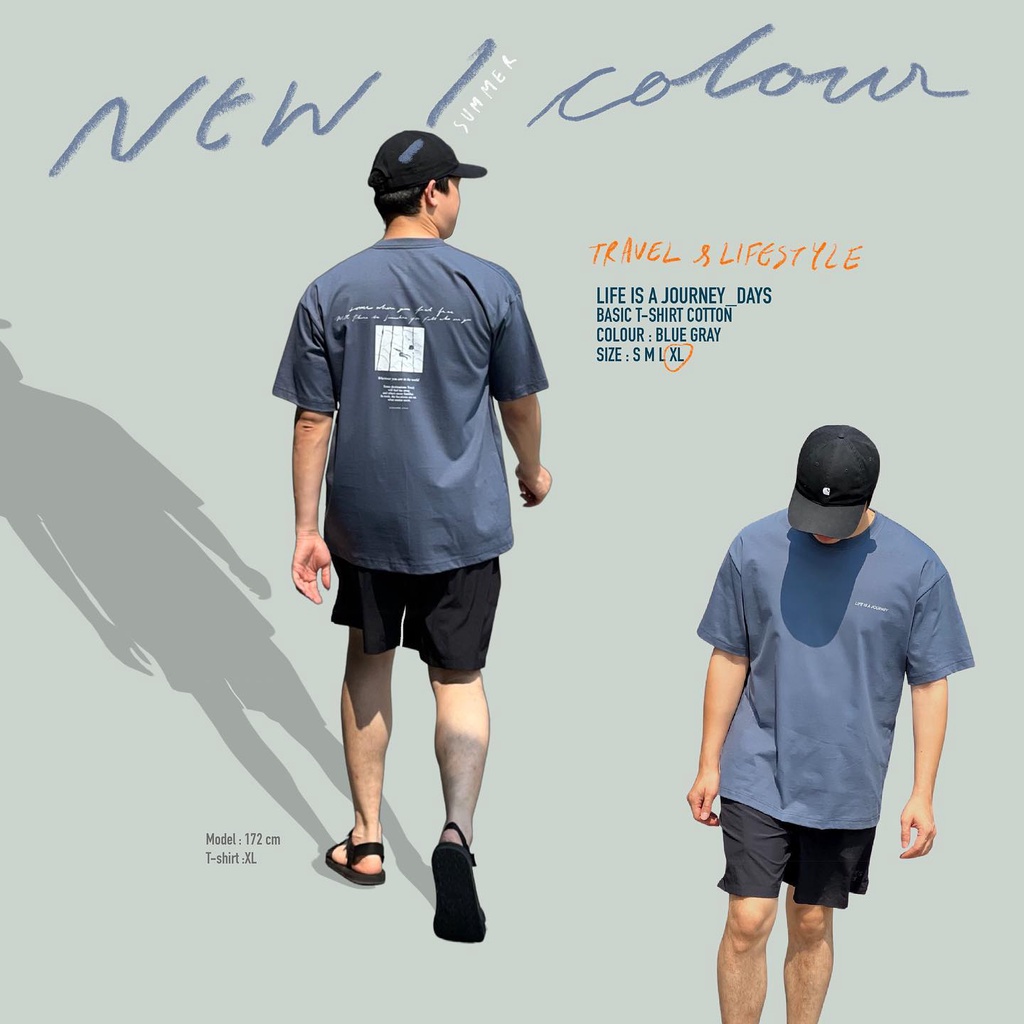 Playworks เสื้อยืดT shirt – Life is a journey ลาย Somewhere you feel free