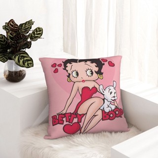 Betty Boop ปลอกหมอนอิง มีซิป ขนาด 18 นิ้ว X 18 นิ้ว (45 ซม. X 45 ซม.) สําหรับตกแต่งโซฟา เตียง ห้องนั่งเล่น ห้องนอน