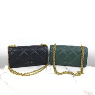 CHARLES &amp; KEITH Paffuto Chain Handle Quilted Long Wallet