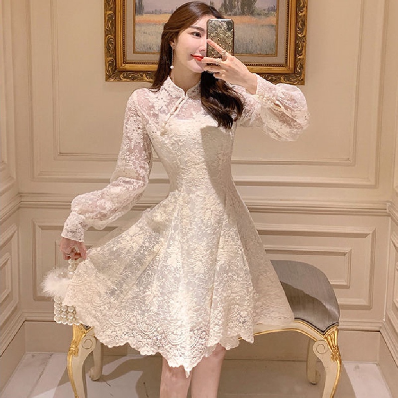 BElegant Fairy Dress French Style Designer Party Casual Long Sleeve Vintage Lace Dress Women'S Clothing Autumn 2022  #3