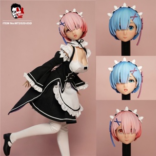 Mr.toys MT2020-05 โมเดลฟิกเกอร์ PVC รูปการ์ตูนอนิเมะเด็กผู้หญิง Rem Ram Maid Head Sculpt 12 นิ้ว