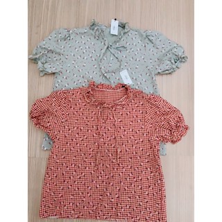 เสื้อคอป เสื้อลายดอกไม้ แขนตุ๊กตา