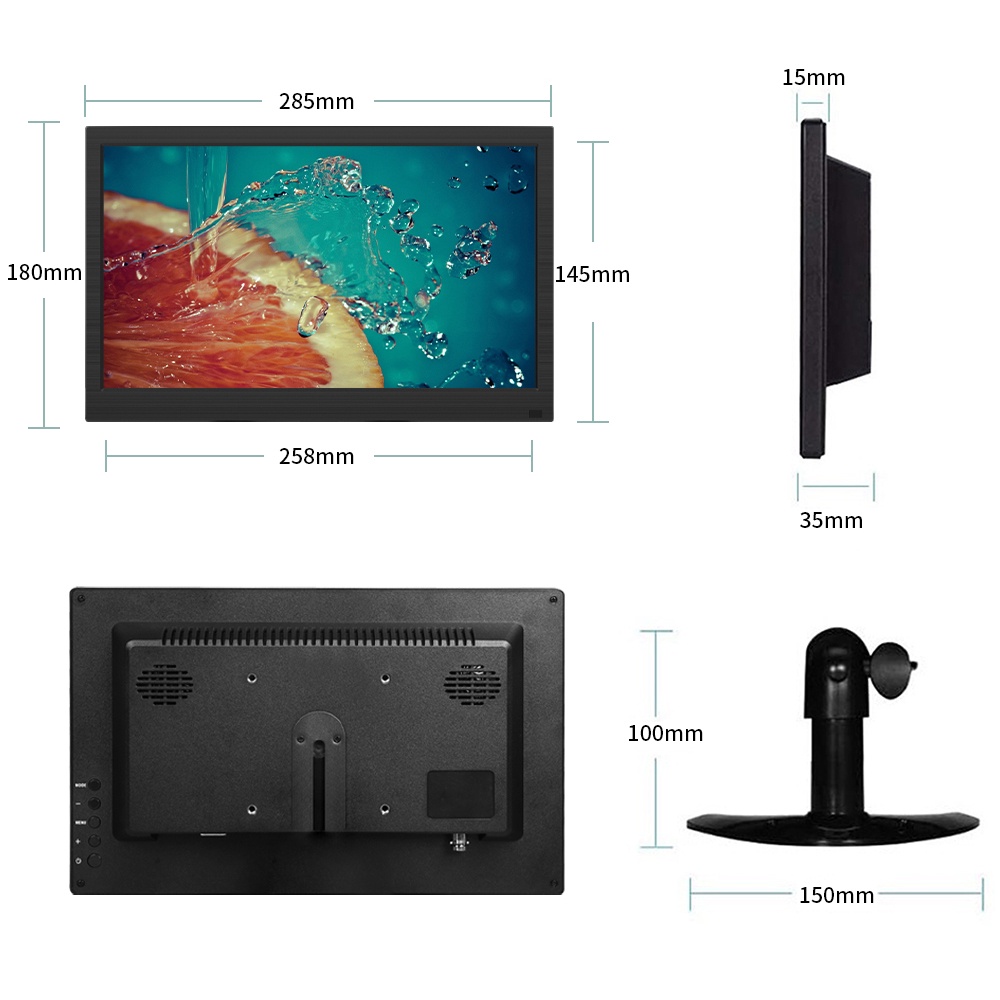 12 Inch PC Monitor 1366X768 Lcd Display for Desktop Gaming monitor Computer Screen Flat Panel HDMI VGA 10.1″ Portable mo #8