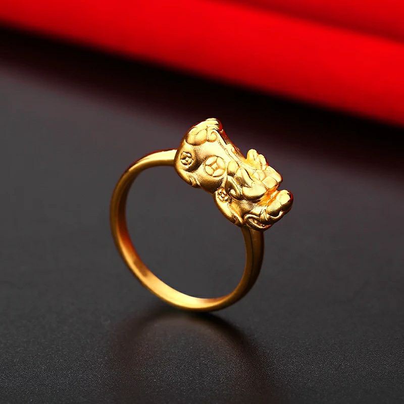 Ring B1 แหวนปี่เซียะทอง ปี่เซียะรับทรัพย์ แหวนทองชุบ