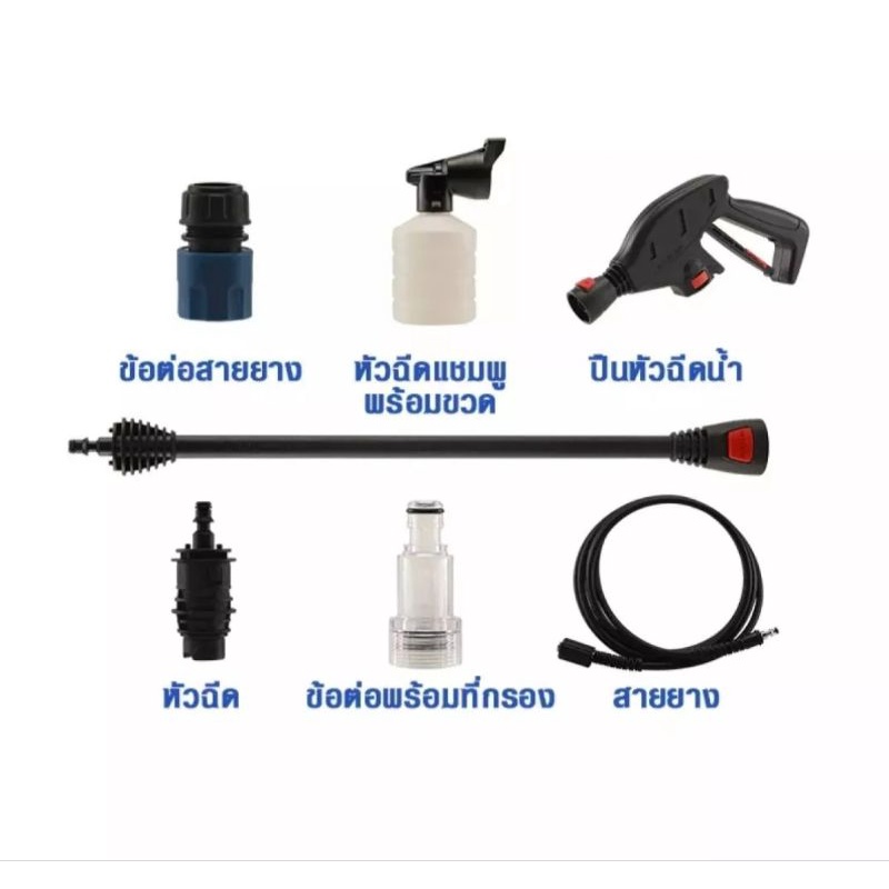 Hyundai  ฮุนได เครื่องฉีดน้ำแรงดันสูง  รุ่น Transformer II แรงดันน้ำ 105 บาร์ กำลังมอเตอร์ 1400วัตต์ ราคา ถูกที่สุด ดีลบีเคเค แกลเลอรีภาพที่ 2