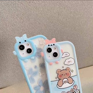 1031 พร้อมส่ง เคส สกีนลายโบว์หมี/ลายโบว์ดอกไม้ฟ้า