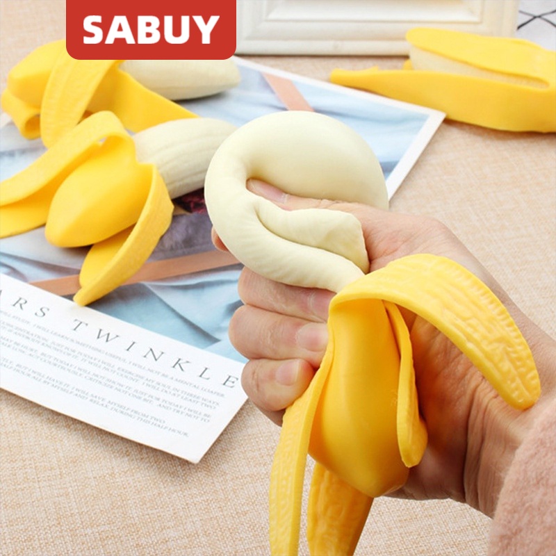 Sabuy กล ้ วยของเล ่ นยืดกล ้ วยบีบ Retractable Squishy กล ้ วยบีบตุ ๊ กตาน ่ ารักกล ้ วยเล ่ นความเครียดบรรเทามือบีบเพื ่ อการพัฒนา
