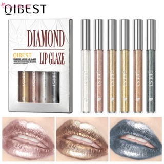 Qibest Pearl Shining ชุดลิปสติก ลิปกลอส เนื้อลิขวิด มีเพชร ติดทนนาน