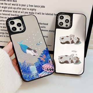 【Casual Cat】casetify เคสโทรศัพท์มือถือกระจก กันกระแทก ลายดาว สําหรับ iPhone 14 Pro max 13 12 Pro max 13 Pro max 14 14Pro 13 12 12Pro 11 Pro max 13Pro 11