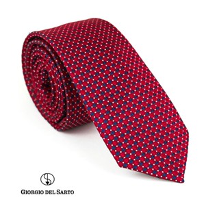 Giorgio Del Sarto Necktie 6 cm Red with Fabric Texture เนคไทสีแดงมีเท็กเจอร์