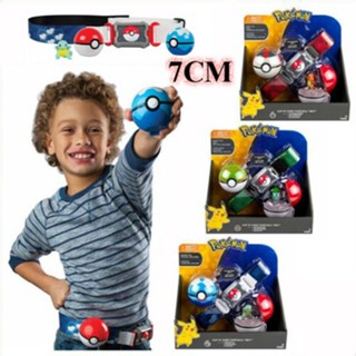 โมเดลฟิกเกอร์ Pokemon Pokeball Belt Pikachu Pokeball Pocket Monster ของเล่นสําหรับเด็ก