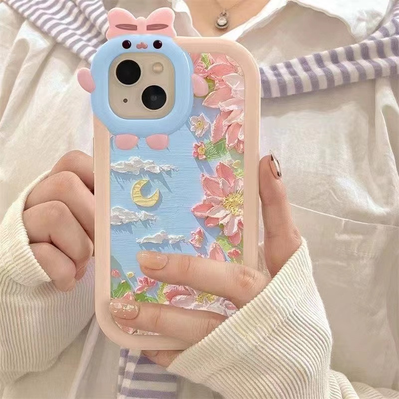 เคส OPPO A17 A17K Reno 6Z 5G Reno 8 5G A9 2020 A5 2020 Reno 6 5G Reno 7 Pro 5G A53 A94 4G A93 4G Reno 4F Reno 5F A7 A5S A12 A11K A15 A52 A92 A15S F9 A33 A3S A31 2020 F11 เคสโทรศัพท์มือถือซิลิโคนการ์ตูนดอกไม้โทรศัพท์มือถือเคสนุ่ม