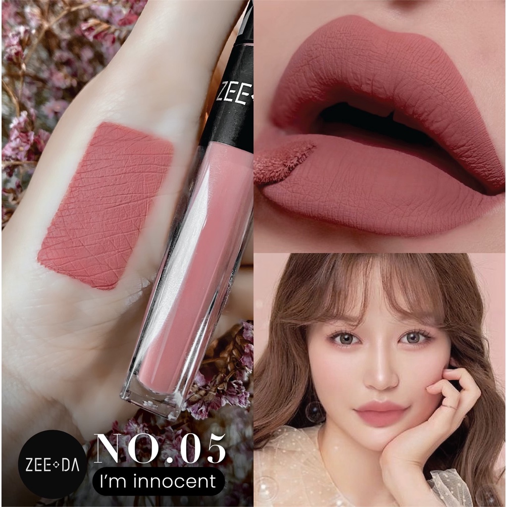 [05 I'M INNOCENT] ZEEDA SILKY COAT LIP MATTE (ลิปกันน้ำ, ไม่ติด mask)