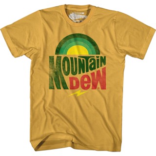 Sunrise Logo Mountain Dew T-Shirt เสื้อยืดสีขาว เสื้อคนอ้วนผญ เสื้อยืด cotton