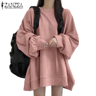 Zanzea เสื้อสเวตเตอร์สําหรับสตรี แขนยาว มีฮู้ด สีพื้น สไตล์เกาหลี