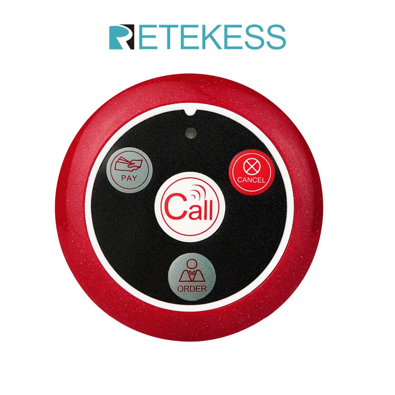 Retekess T117 ปุ่มโทรแบบไร้สาย มี 4 ปุ่มหลัก สําหรับระบบเตือนภัย T128 และ T114