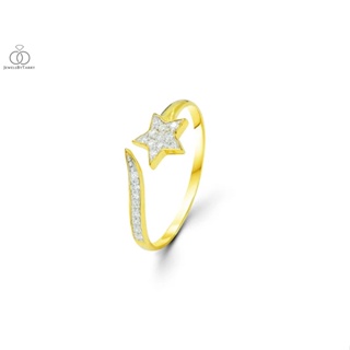 Tarry แหวนทองคำแท้ 9K ฝังเพชรแท้ น้ำ 97 แหวนเพชรแบบฟรีไซด์ รูปดาว แหวนแต่งงาน แหวนหมั้น แหวนคู่รัก