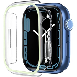 เคสนาฬิกาข้อมือ PC แข็ง แบบใส เรืองแสง สําหรับ Apple Watch Ultra Series 8 7 6 5 SE 41 ม. 45 มม. 49 มม.