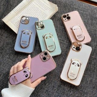 เคส Infinix Smart 6 Note 12 G96 11 11S 10 Pro NFC 5 Note12 Note11 Note10 Smart6 Smart5 Pink PurPre Black Grey Panda push-pull Holder Soft Case