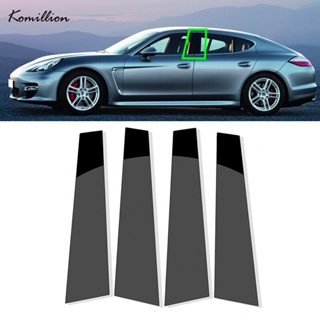 【IN Stock Store】สติกเกอร์ติดเสาประตู หน้าต่างรถยนต์ สีดําวาว คุณภาพสูง สําหรับ Porsche Panamera 2009-2016