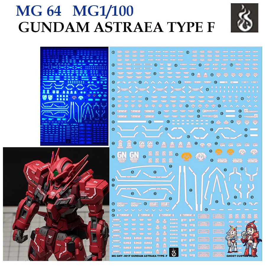 ดีคอลน้ำ [GHOST] MG 64 GUNDAM ASTRAEA TYPE F MG1/100 (HIQ Water Decal) GMG64 GMG 64 MG64