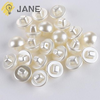 Jane กระดุมไข่มุก ทรงกลม 10 มม. สําหรับตกแต่งเสื้อผ้า สมุดภาพ DIY 50 ชิ้น