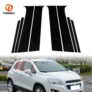 【IN Stock Store】สติกเกอร์ตกแต่งเสาประตู หน้าต่างรถยนต์ สีดํา คุณภาพสูง สําหรับ Chevrolet Trax 2015-2018 2019-2021 8 ชิ้น