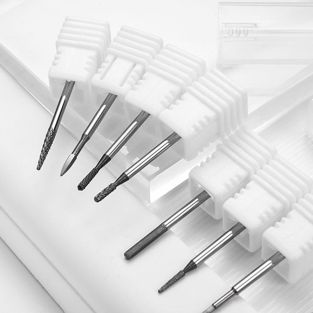 LUSLUKING ทังสเตนคาร์ไบด์เจาะเล็บไฟล์เล็บสําหรับยาทาเล็บเจลยูวีลบหนังกําพร้า เครื่องขัดเล็บเหล็กทังสเตน หัวเจียเล็บ แยกหัว - รูปที่ 4