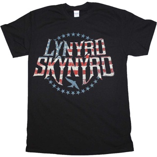 Patriotic Logo Lynyrd Skynyrd T-Shirt เสื้อยืดเปล่า เสือยืดผู้ชาย Tee