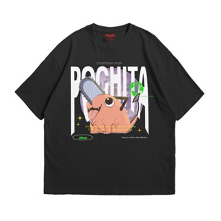 เสื้อยืด# Anime Chainsaw man pochita oversized Tshirt