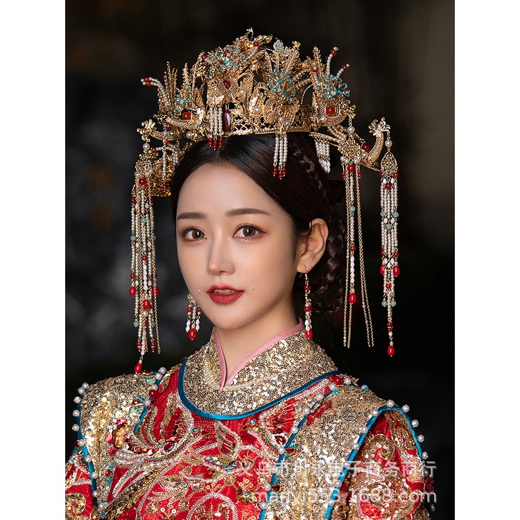 ชุดเครื่องประดับ ที่คาดผมเจ้าสาว แบบดั้งเดิม สไตล์จีนโบราณ คลาสสิก ดูดี เหมาะกับงานแต่งงาน