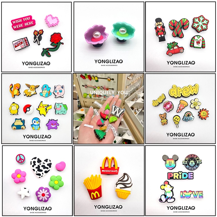 crocs แท้ jibbitz set ตัวติดรองเท้า ชุดอุปกรณ์เสริมรองเท้า รองรับปุ่ม DIY จิ๊บบิท ตัวติดรองเท้า crocs