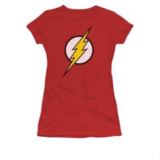 Jla - Flash Logo Womens T-Shirt เสื้อขาว Tee เสื้อยืดแขนสั้น เสื้อตราหานคู่