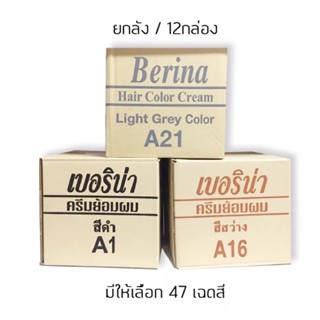 สีผม เบอริน่า (ยกโหล) Berina Hair Color Cream /เบอริน่า ครีมย้อมผม 47 เฉดสี 60 กรัม