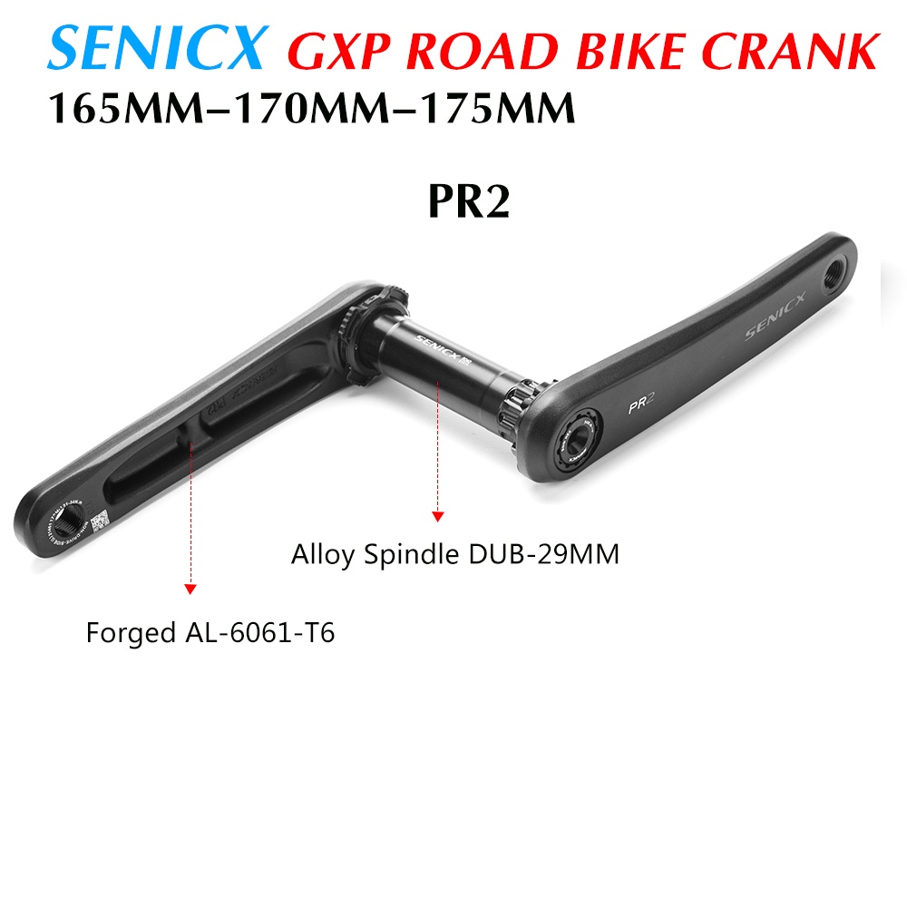 Senicx PR2 GXP ข้อเหวี่ยงจักรยาน ความเร็ว 165 มม. 170 มม. 175 มม. 10 11 12 2 ชิ้น