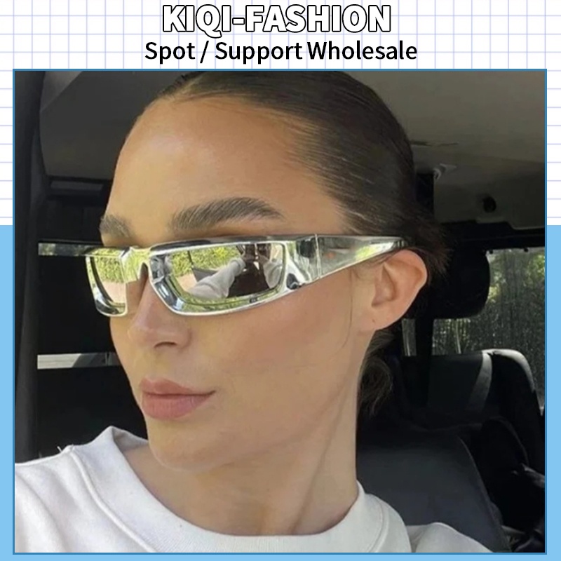 Fahion บุคลิกภาพสี่เหลี่ยมผืนผ้ากรอบแว่นตากันแดด Y2K สไตล์ UV Protection แว่นตากันแดดผู้ชายและผู้หญิง