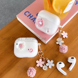 INPODS เคสหูฟังบลูทูธไร้สาย TPU นิ่ม ลายดอกไม้ สีชมพู เรียบง่าย สําหรับ AirPods 1 2 3 Pro 12 Pro2 2 Gen AirPods Pro