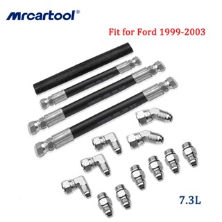 MRCARTOOL 【Ford】 7.3L Power Stroke ปั๊มน้ำมันแรงดันสูง HPOP ท่อเส้น &amp; Cross Line ท่อสำหรับ Ford 1999-2003 ชุดท่อปั๊มน้ํามันแรงดันสูง สําหรับซ่อมแซมรถยนต์