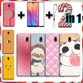 2 IN 1 เคสเซรามิค กันรอยหน้าจอ พร้อมกระจกนิรภัย สําหรับ Redmi 8A